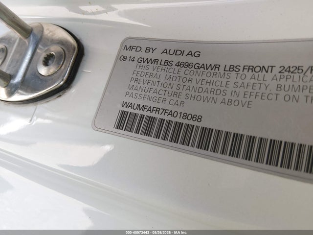 Продажа на аукционе авто 2015 Audi A5 2.0t Premium, vin: WAUMFAFR7FA018068, номер лота: 45973443