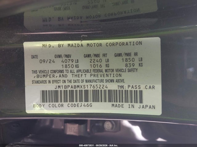 Продаж на аукціоні авто 2025 Mazda Mazda3 2.5 S Select Sport, vin: JM1BPABMXS1765224, номер лоту: 45973531