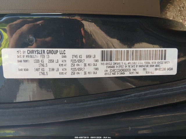 Aukcja sprzedaży 2013 Chrysler Town & Country Touring-l, vin: 2C4RC1CGXDR692020, numer aukcji: 45973619