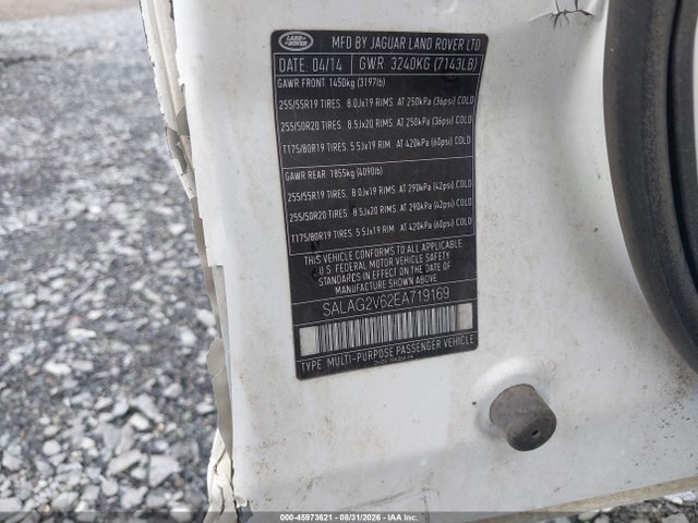 2014 Land Rover Lr4 მანქანა იყიდება აუქციონზე, vin: SALAG2V62EA719169, აუქციონის ნომერი: 45973621