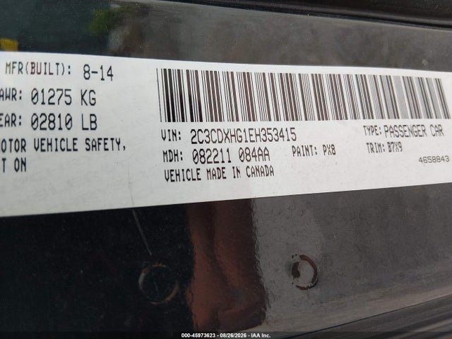 2014 Dodge Charger Sxt მანქანა იყიდება აუქციონზე, vin: 2C3CDXHG1EH353415, აუქციონის ნომერი: 45973623