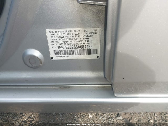 45973628 :رقم المزاد ، 1HGCM56855A084959 vin ، 2005 Honda Accord 2.4 Ex مزاد بيع