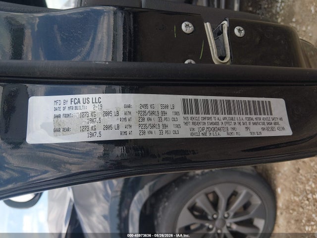 Продаж на аукціоні авто 2019 Jeep Cherokee High Altitude 4x4, vin: 1C4PJMDX3KD407218, номер лоту: 45973636