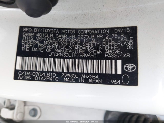 Toyota Prius Four 2015 JTDKN3DU1F1989650 Image 9