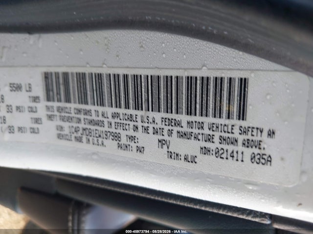 Aukcja sprzedaży 2014 Jeep Cherokee Limited, vin: 1C4PJMDB1EW197988, numer aukcji: 45973794