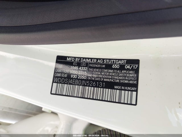 2018 Mercedes-benz Cla 250 მანქანა იყიდება აუქციონზე, vin: WDDSJ4EB0JN526131, აუქციონის ნომერი: 45973796