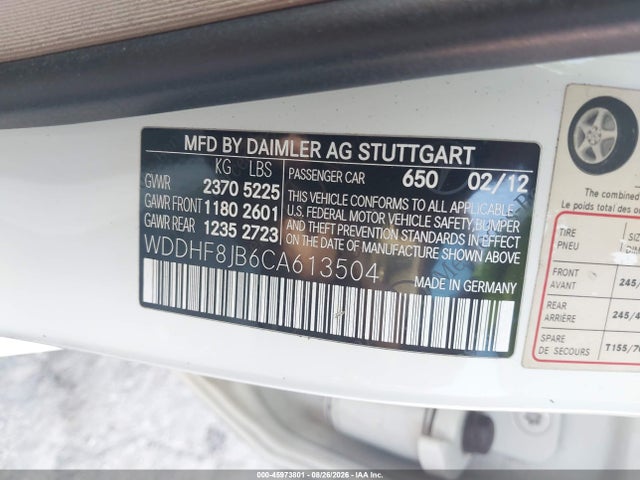 Продаж на аукціоні авто 2012 Mercedes-benz E 350 4matic, vin: WDDHF8JB6CA613504, номер лоту: 45973801