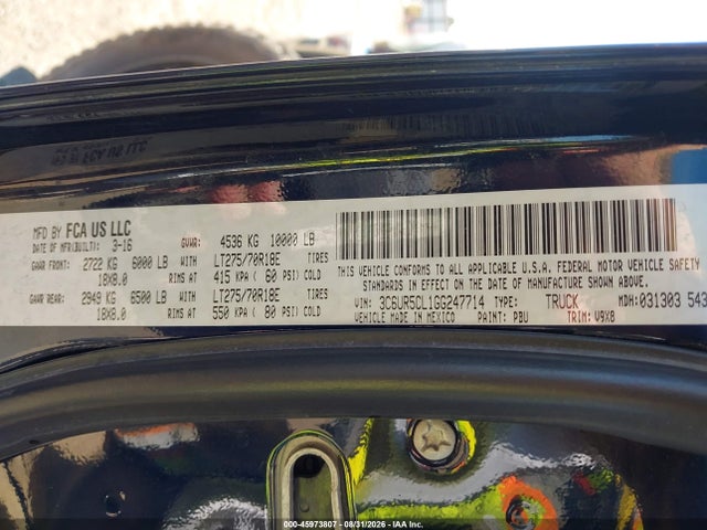 RAM 2500 Tradesman 2016 3C6UR5CL1GG247714 Image 9