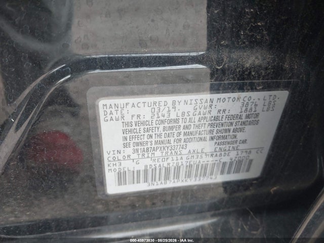 Nissan SENTRA SR 2019 3N1AB7APXKY337743 Image 9
