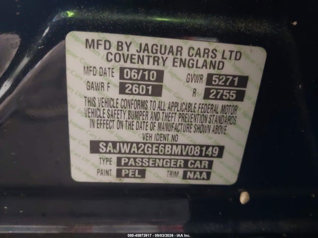 Aukcja sprzedaży 2011 Jaguar Xj Xjl Supercharged, vin: SAJWA2GE6BMV08149, numer aukcji: 45973917