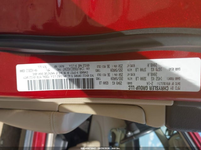Продажа на аукционе авто 2014 Jeep Grand Cherokee Limited, vin: 1C4RJFBG6EC452347, номер лота: 45973942