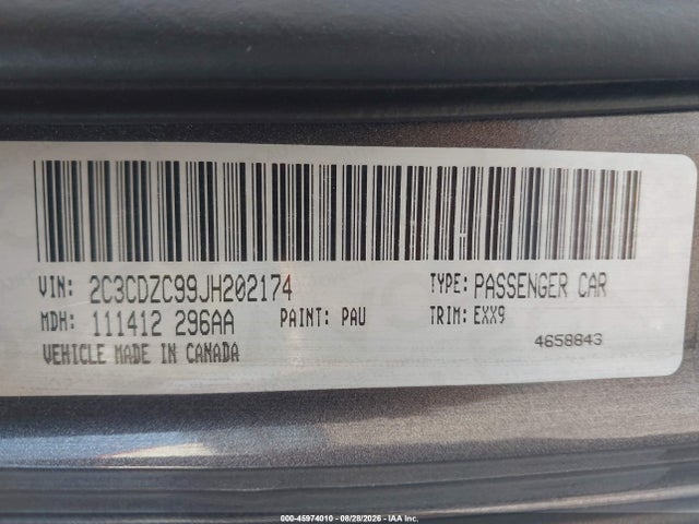 Aukcja sprzedaży 2018 Dodge Challenger Srt Hellcat, vin: 2C3CDZC99JH202174, numer aukcji: 45974010