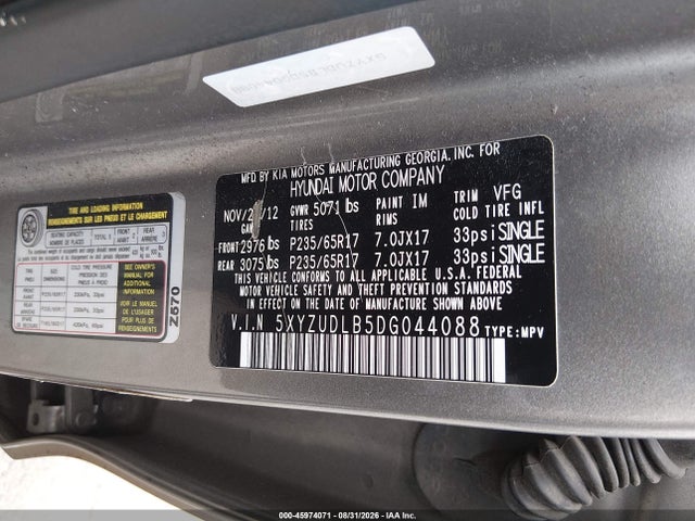 Продажа на аукционе авто 2013 Hyundai Santa Fe Sport, vin: 5XYZUDLB5DG044088, номер лота: 45974071
