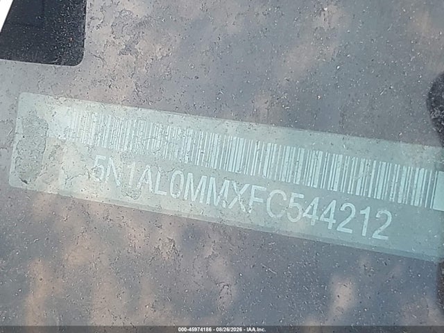 45974186 :رقم المزاد ، 5N1AL0MMXFC544212 vin ، 2015 Infiniti Qx60 مزاد بيع