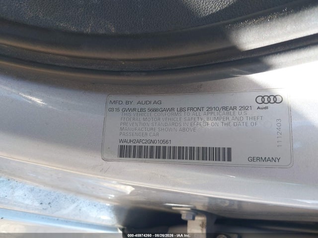 45974260 :رقم المزاد ، WAUH2AFC2GN010561 vin ، 2016 Audi S6 Prestige مزاد بيع