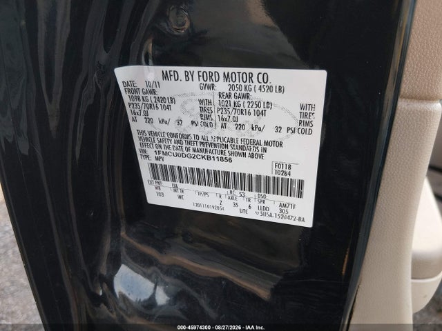 Aukcja sprzedaży 2012 Ford Escape Xlt, vin: 1FMCU0DG2CKB11856, numer aukcji: 45974300