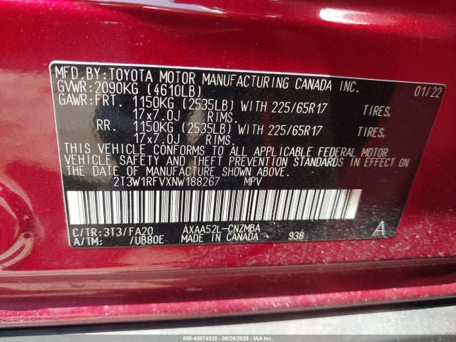 Toyota Rav4 Xle 2022 2T3W1RFVXNW188267 Image 9