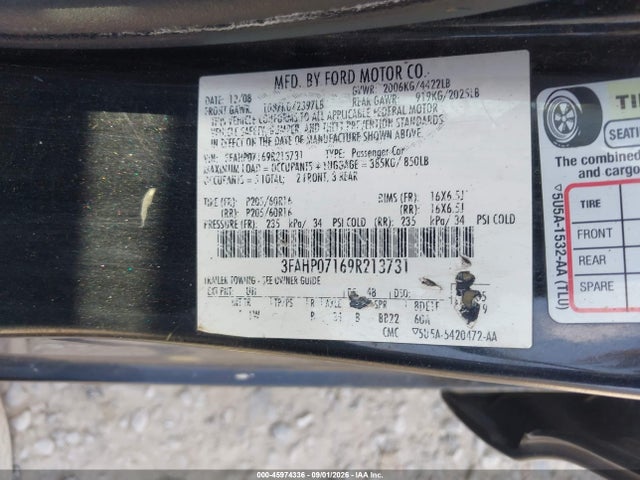 Продажа на аукционе авто 2009 Ford Fusion Se, vin: 3FAHP07169R213731, номер лота: 45974336