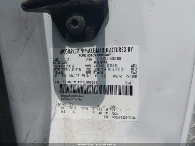 Продаж на аукціоні авто 2015 Ford F-350 Chassis Xlt, vin: 1FDRF3HT5FEB96286, номер лоту: 45974396