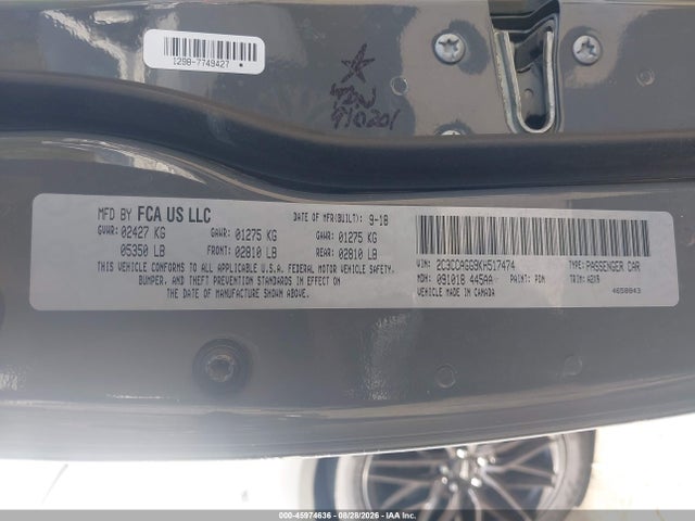 Aukcja sprzedaży 2019 Chrysler 300 300s Awd, vin: 2C3CCAGG9KH517474, numer aukcji: 45974636