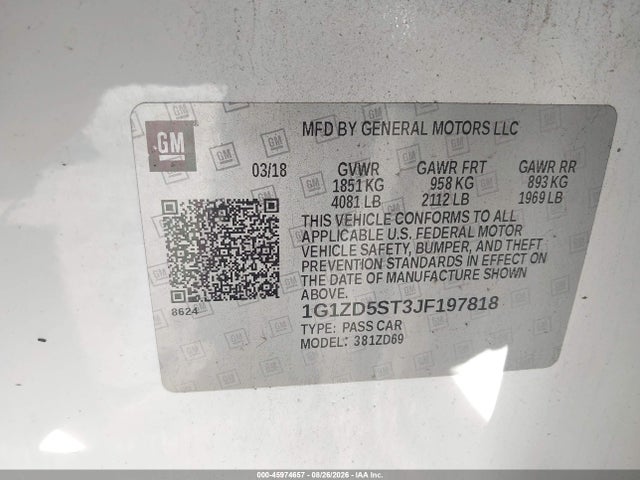 Chevrolet MALIBU LT 2018 1G1ZD5ST3JF197818 Image 9
