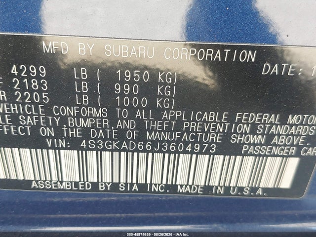 Продаж на аукціоні авто 2018 Subaru Impreza 2.0i Premium, vin: 4S3GKAD66J3604973, номер лоту: 45974659