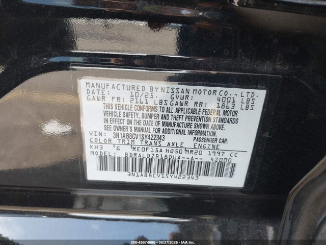 Nissan SENTRA SV 2025 3N1AB8CV1SY422343 Image 9