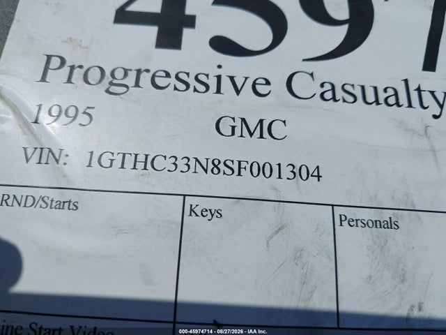 45974714 :رقم المزاد ، 1GTHC33N8SF001304 vin ، 1995 Gmc Sierra C3500 مزاد بيع