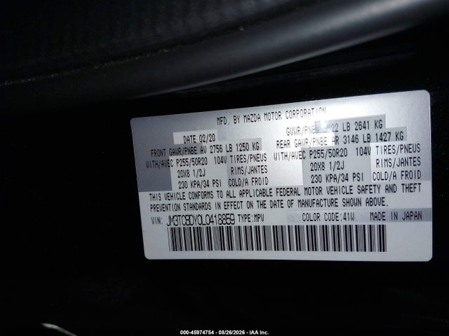 Mazda Cx-9 Grand Touring 2020 JM3TCBDY0L0418859 Image 9