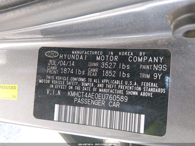Продажа на аукционе авто 2014 Hyundai Accent Gls, vin: KMHCT4AE0EU760589, номер лота: 45974814