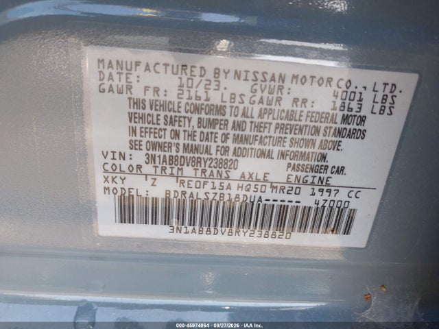 45974864 :رقم المزاد ، 3N1AB8DV8RY238820 vin ، 2024 Nissan Sentra Sr Xtronic Cvt مزاد بيع