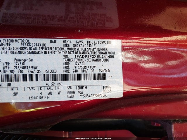 Продажа на аукционе авто 2014 Ford Focus Se, vin: 1FADP3F2XEL241406, номер лота: 45974874
