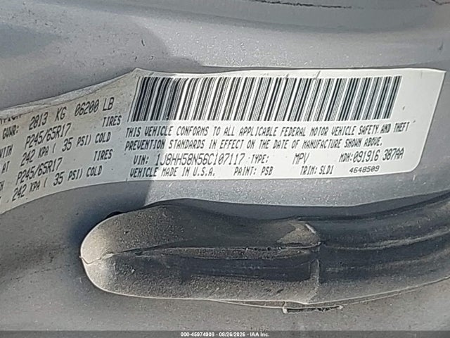 Продажа на аукционе авто 2006 Jeep Commander Limited, vin: 1J8HH58N56C107117, номер лота: 45974908