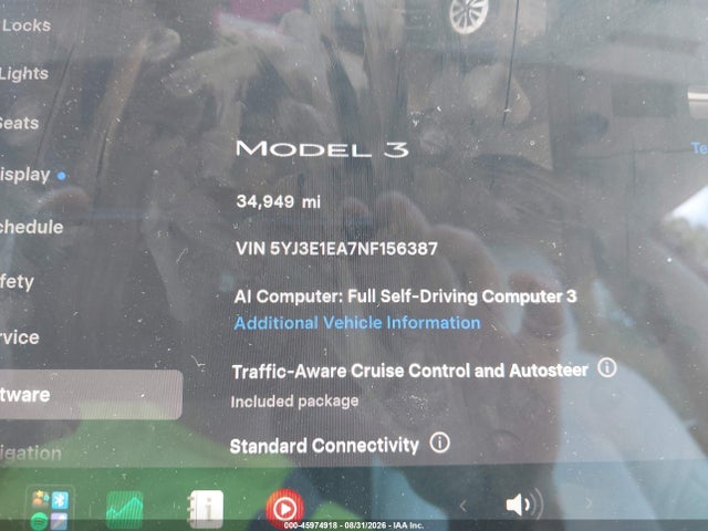 Aukcja sprzedaży 2022 Tesla Model 3 Rear-wheel Drive, vin: 5YJ3E1EA7NF156387, numer aukcji: 45974918
