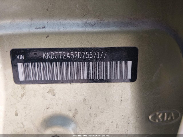 45974989 :رقم المزاد ، KNDJT2A52D7567177 vin ، 2013 Kia Soul مزاد بيع