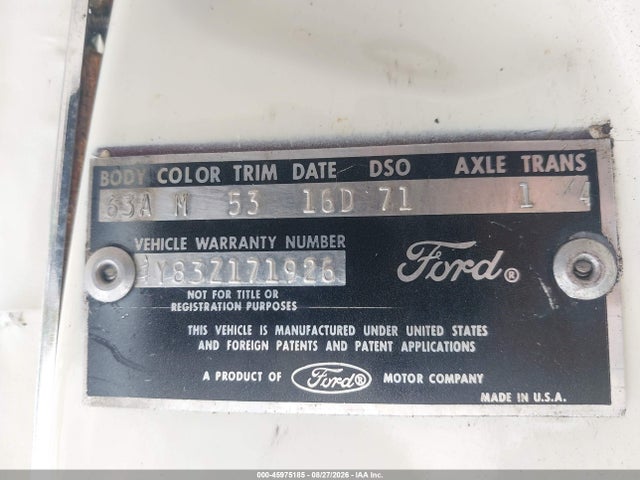 Aukcja sprzedaży 1964 Ford Tbird, vin: 4Y83Z171926, numer aukcji: 45975185