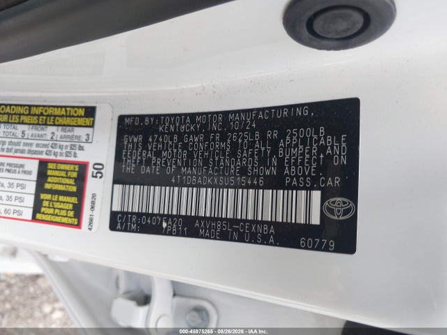 Продажа на аукционе авто 2025 Toyota Camry Le, vin: 4T1DBADKXSU515446, номер лота: 45975265