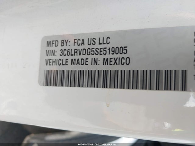 Aukcja sprzedaży 2025 Ram Promaster 2500 Tradesman High Roof 159 Wb W/pass Seat, vin: 3C6LRVDG5SE519005, numer aukcji: 45975269