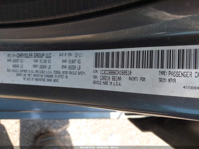 Aukcja sprzedaży 2012 Chrysler 200 Touring, vin: 1C3CCBBB6CN160510, numer aukcji: 45975330