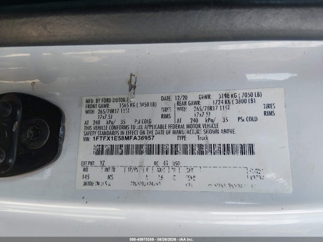 Продажа на аукционе авто 2021 Ford F-150 Xlt, vin: 1FTFX1E58MFA36957, номер лота: 45975359