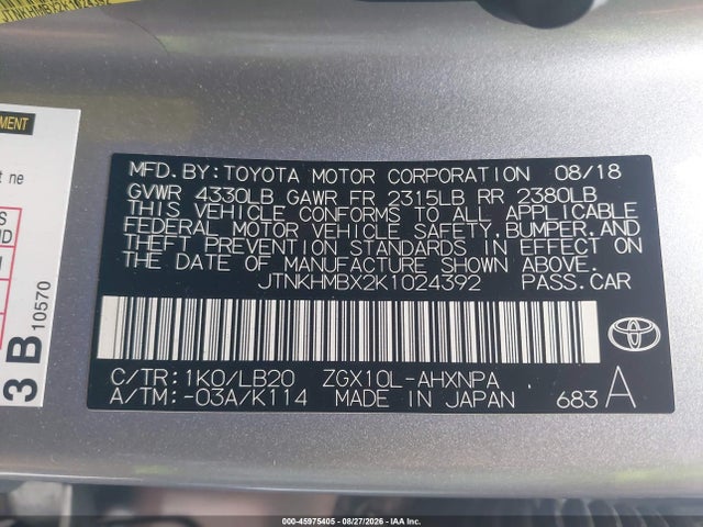 Toyota C-hr Limited 2019 JTNKHMBX2K1024392 Image 9