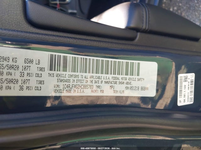 Продажа на аукционе авто 2017 Jeep Grand Cherokee Altitude 4x4, vin: 1C4RJFAG2HC885783, номер лота: 45975550