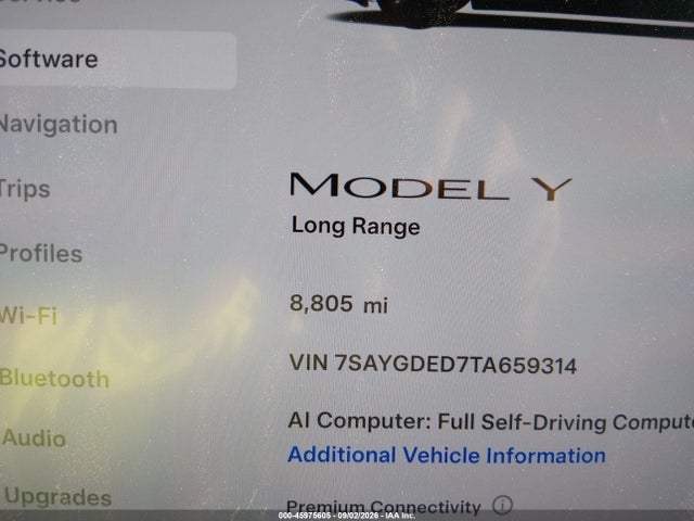 Aukcja sprzedaży 2026 Tesla Model Y Premium Rear-wheel Drive/rear-wheel Drive, vin: 7SAYGDED7TA659314, numer aukcji: 45975605