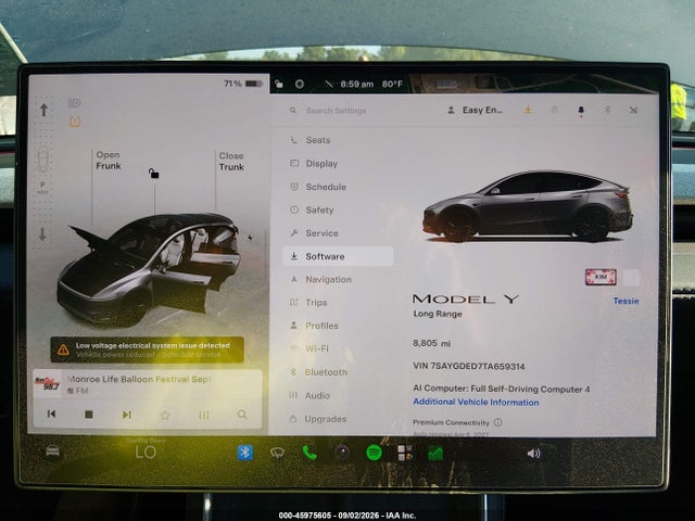 Aukcja sprzedaży 2026 Tesla Model Y Premium Rear-wheel Drive/rear-wheel Drive, vin: 7SAYGDED7TA659314, numer aukcji: 45975605