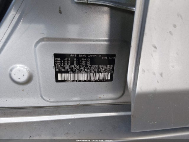 2019 Subaru Legacy 3.6r Limited მანქანა იყიდება აუქციონზე, vin: 4S3BNEN64K3030849, აუქციონის ნომერი: 45975616