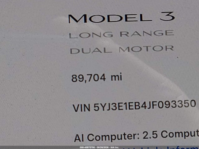 Tesla Model 3 Long Range/performance 2018 5YJ3E1EB4JF093350 Image 14