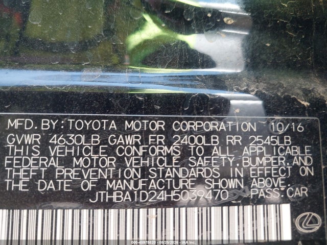 Lexus IS 200T 2017 JTHBA1D24H5039470 Image 9