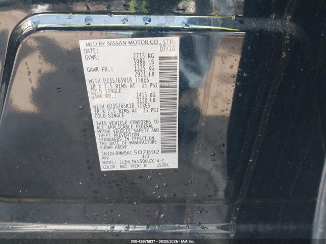 Продажа на аукционе авто 2019 Infiniti Qx60 Luxe, vin: 5N1DL0MM9KC507692, номер лота: 45975837