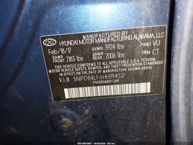 Hyundai Elantra Value Edition 2017 5NPD84LF6HH194517 Image 9