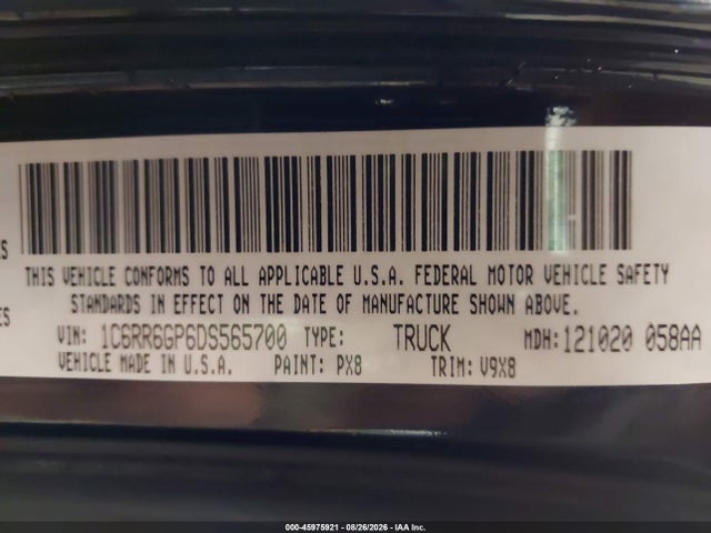 Aukcja sprzedaży 2013 Ram 1500 Slt, vin: 1C6RR6GP6DS565700, numer aukcji: 45975921